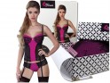 Black pink ladies' corset with lace - 5