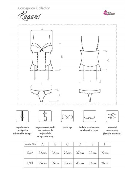 Black pink ladies' corset with lace  - 7