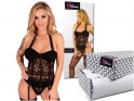 Black erotic corset with lace garter straps - 5