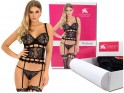 Black lace corset with garter straps - 5