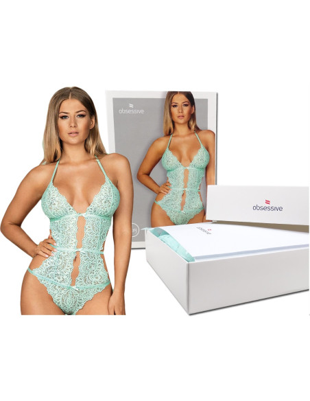 Corps en dentelle à la menthe Sous-vêtements érotiques obsessionnels - 5