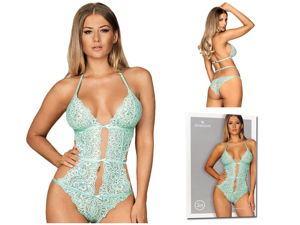 Corps en dentelle à la menthe Sous-vêtements érotiques obsessionnels - 4