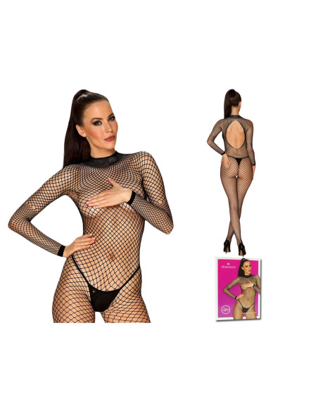 Schwarze Bodystocking-Kabarett-Erotik-Unterwäsche - 4