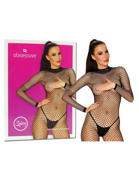 Fekete necc bodystocking erotikus fehérnemű - 5