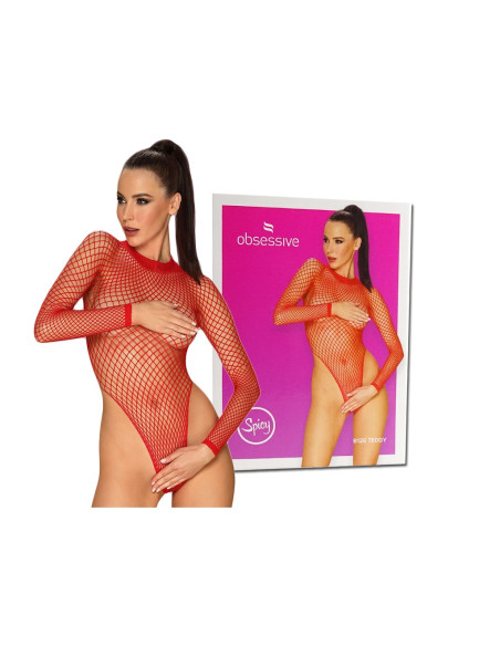 Lenjerie erotică pentru femei, cu plasă roșie - 3