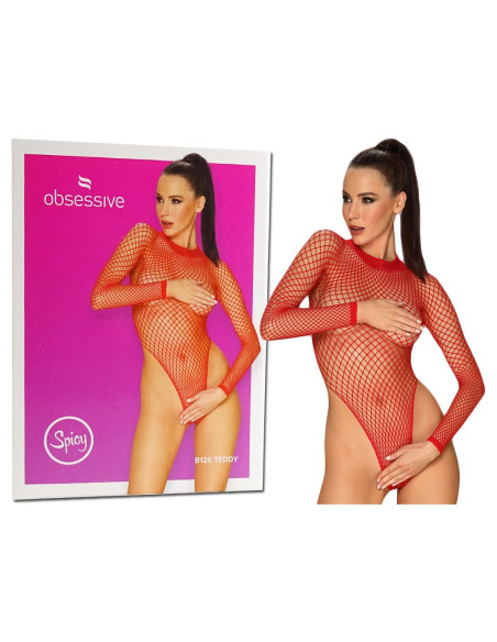 Sarkana sieviešu ķermeņa kabarē erotiskā apakšveļa - 5