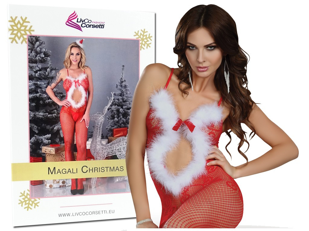 Roter Weihnachts-Bodystocking aus der Dose - 6