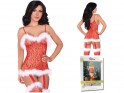 Canned red Christmas lace bodystocking - 4