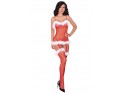 Canned red Christmas lace bodystocking - 1