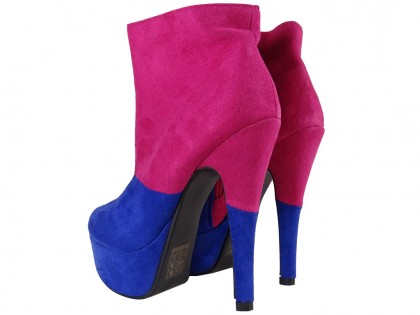 Pink blue suede boots on the platform - 2