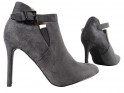 Gray suede boots on a pin - 3