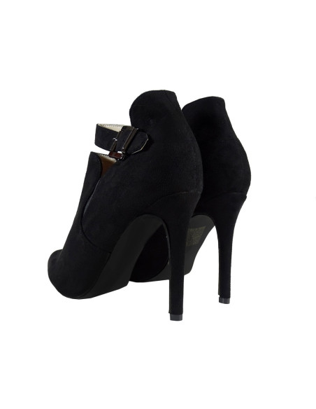 Black suede ladies' boots on pins - 2