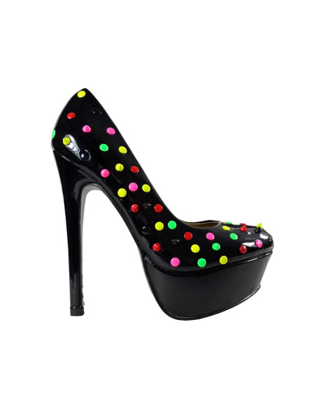 Black neon dots pins on the platform - 1