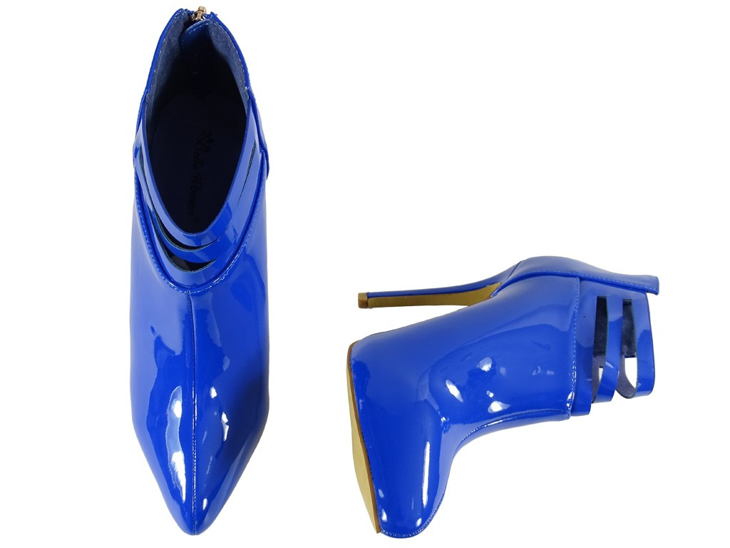 Bottes pour femmes en bleu marine laqué - 4