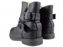 Black matt flat Eco boots warmed leather - 2