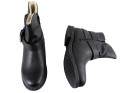 Černé matné ploché boty, ekologicky izolovaná kůže - 4