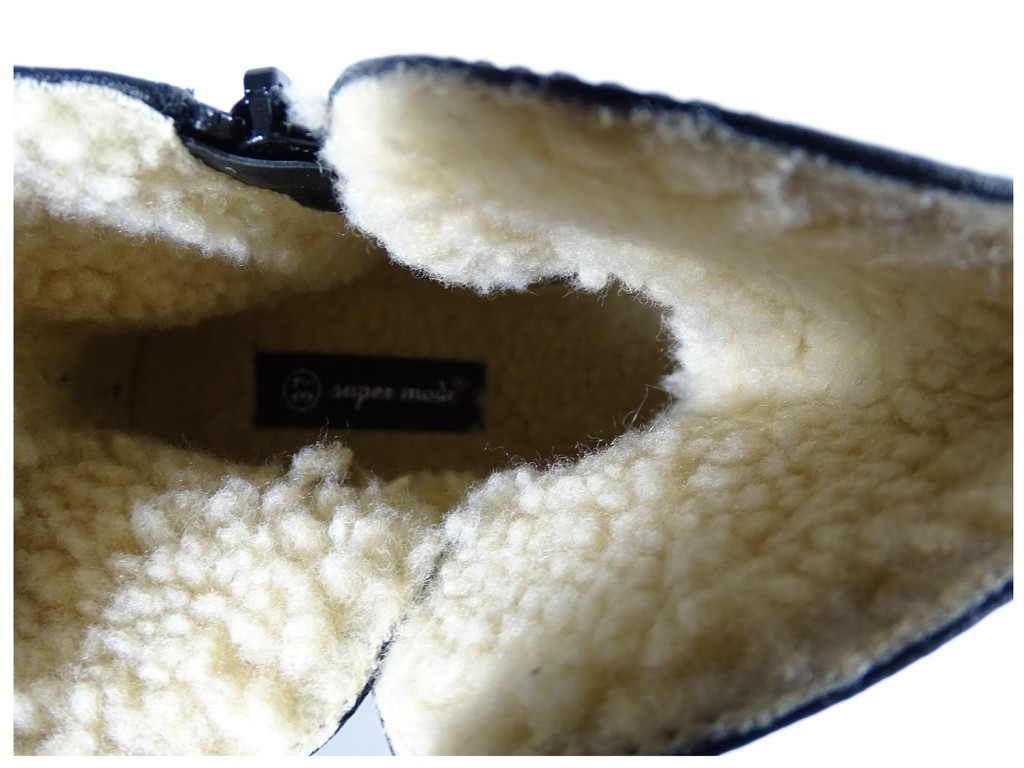 Cizme plate de culoare neagră, piele ecologică - 5