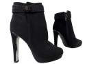 Black suede women's boots on a pole - 3