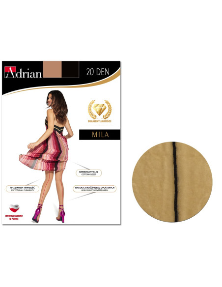 Tights with stitching at the back MILA 20 den - 3 Tights with stitching at the back MILA 20 den - 3