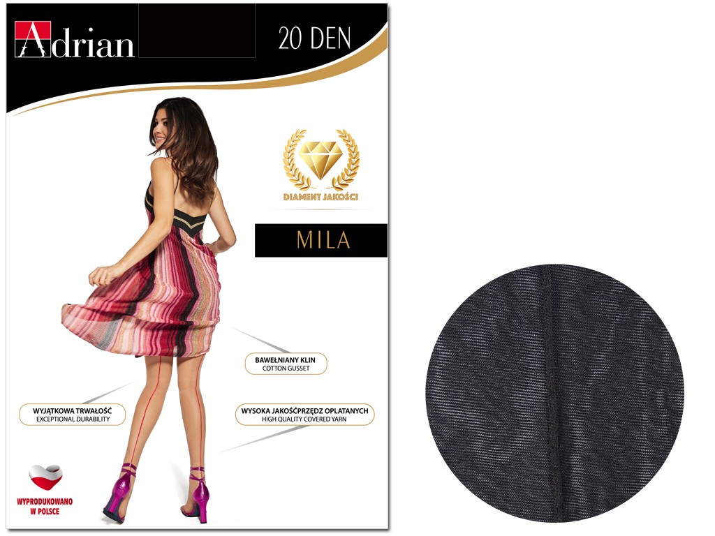 Tights with stitching at the back MILA 20 den - 4