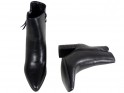 Dámske čierne zateplené topánky na vysokých podpätkoch - 4