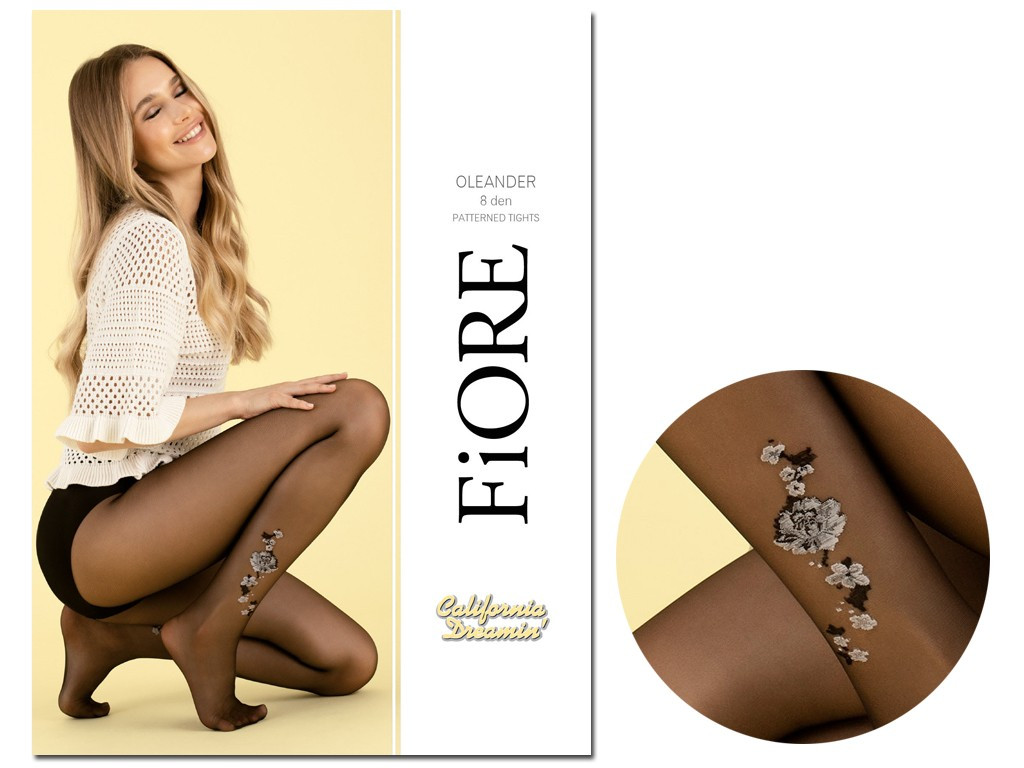 Collants fins 8den transparents avec fleur à la cheville - 4