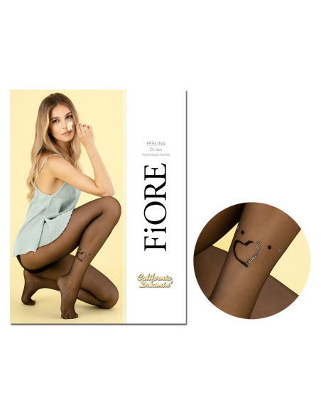 Collants transparents lisses avec un cœur à la cheville - 3