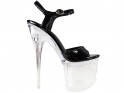 Chaussures érotiques stilettos en verre noir - 1