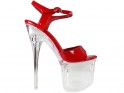 Red glass stilettos erotic shoes - 1