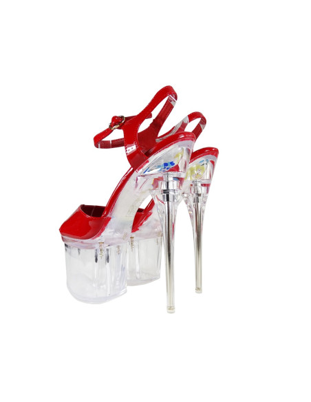 Rotes Glas Stilettos erotische Schuhe - 2