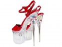 Red glass stilettos erotic shoes - 2