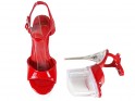 Červené vysoké podpätky okuliare erotické topánky - 4