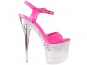 Rožiniai stiletto stiklo erotiniai batai - 1
