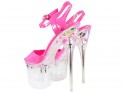 Rožiniai stiletto stiklo erotiniai batai - 2