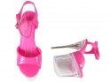 Рожеві еротичні туфлі на скляній шпильці - 4