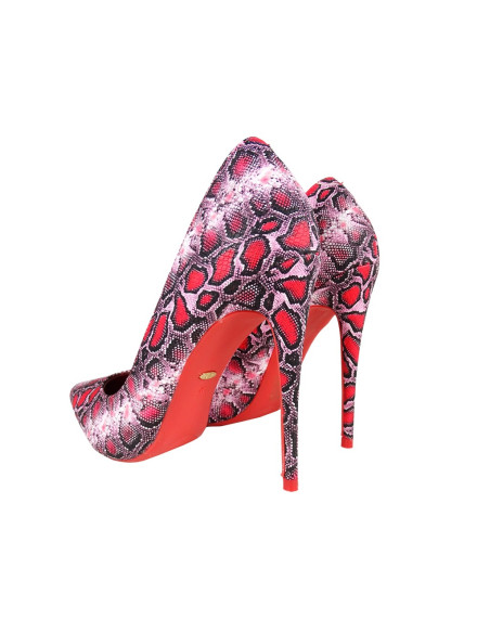 Rote Ombre-Stilettos mit Schlangenhaut-Effekt  - 2