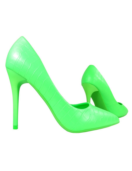 Zaļi neona matēti stiletto papēži - 3