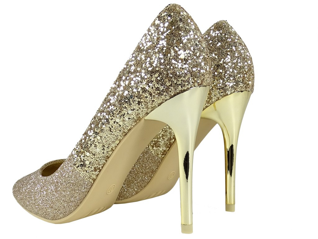 Gold brocade ombre stilettos - 2