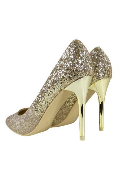 Gold Brokat ombre Stilettos - 2