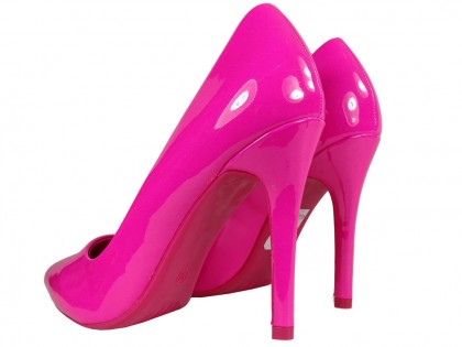 Pink eco leather patent stilettos - 2