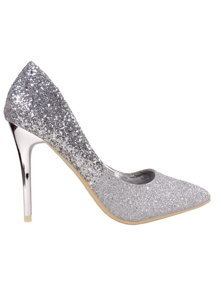 Silberne Glitzer-Ombre-Stilettos - 1
