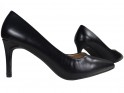 Women's low black matte stilettos - 3