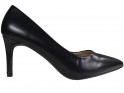 Women's low black matte stilettos - 1