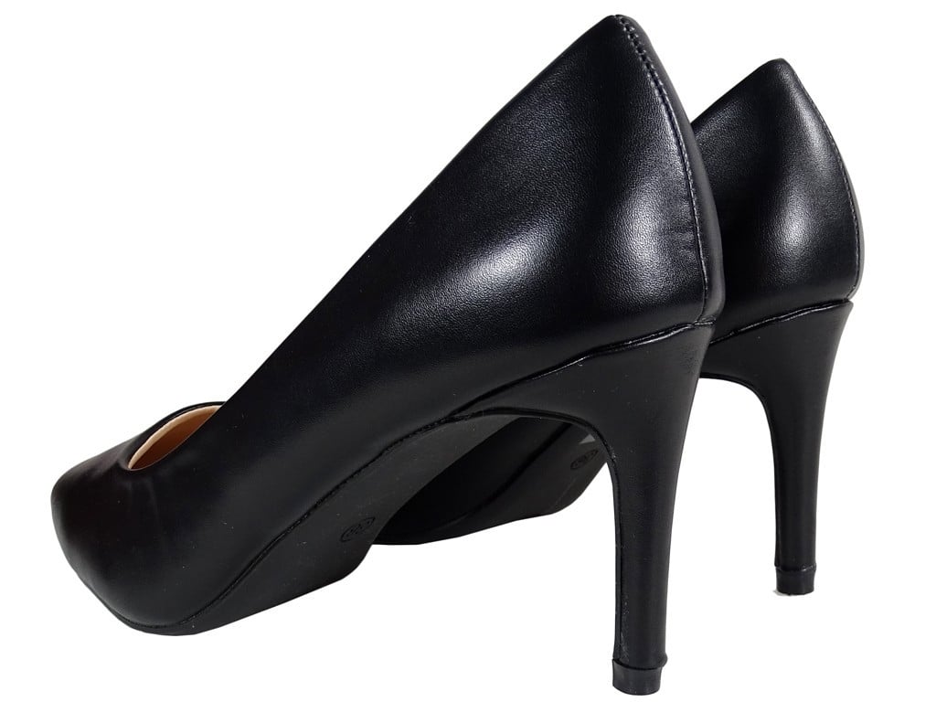 Damen niedrige schwarze matte Stilettos - 2