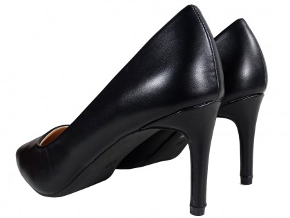 Női alacsony fekete sarkú cipő - 2