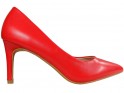Stilettos rouges mats bas pour femmes - 1