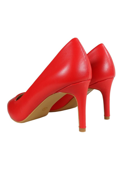 Damen niedrige rote matte Stilettos - 2