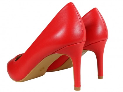 Women's low red matte stilettos - 2