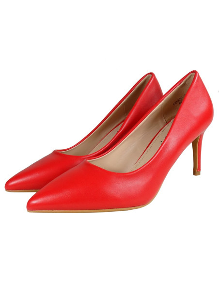 Sieviešu zemie sarkanie matētie stilettos - 5
