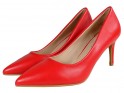 Women's low red matte stilettos - 5